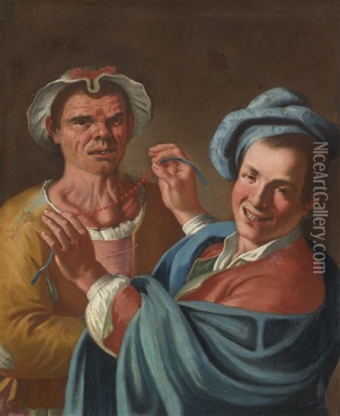 Il Femminiello Oil Painting - Giuseppe Bonito