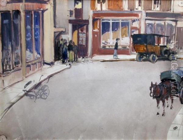 London Street Scene Oil Painting - Harry Morley