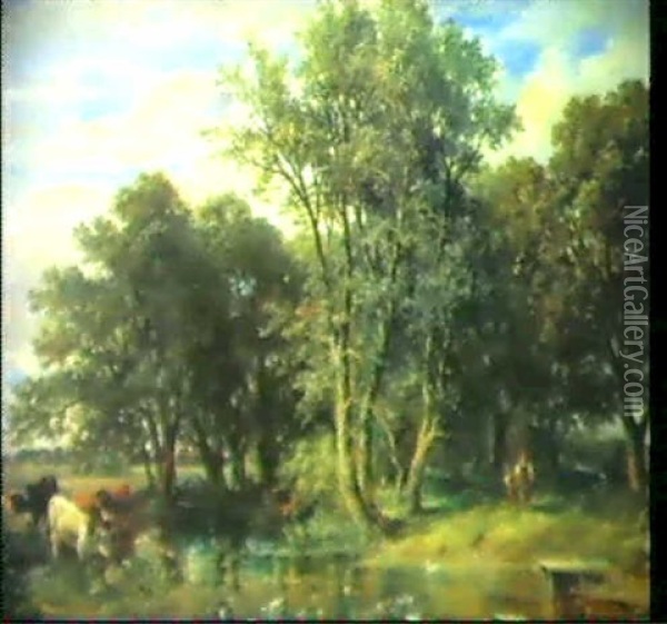 Waldpartie Oil Painting - Carl Ebert