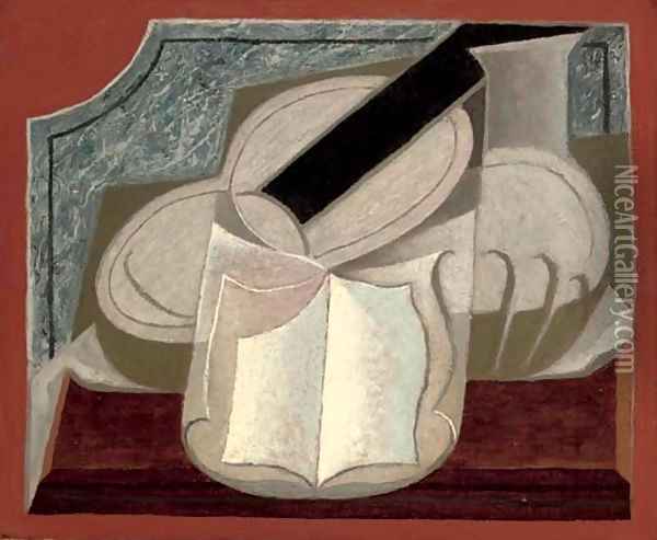 Le livre et la guitare Oil Painting - Juan Gris