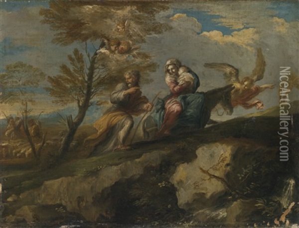 The Flight Into Egypt Oil Painting - Giovanni Battista Ranieri del Pace