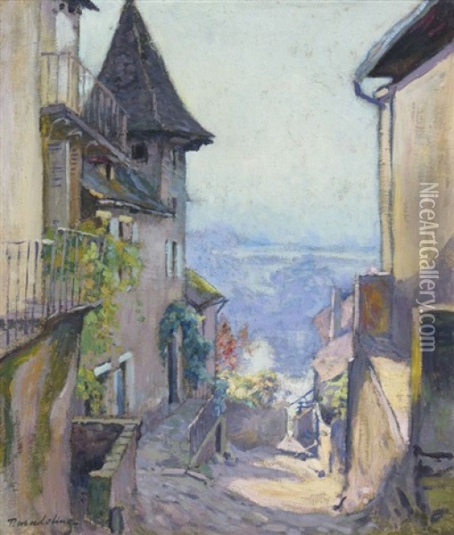 Vue De Village, La Rue Montante Oil Painting - Paul Madeline