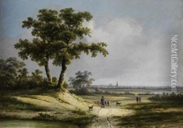 Landschaft Mit Figurenstaffage Oil Painting - Johan Maurisz Jansen