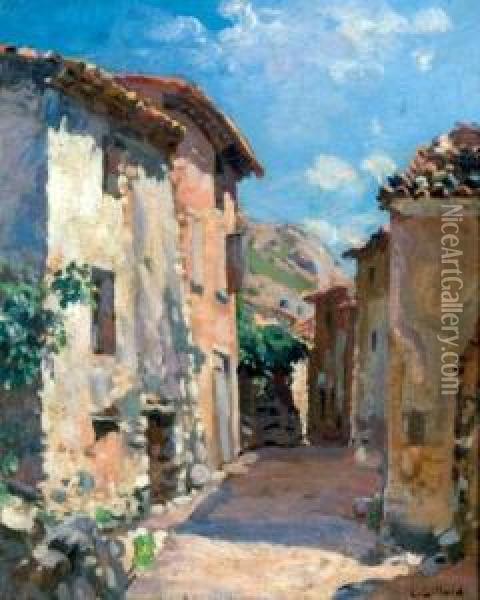 Rue De Village Oil Painting - Leon Giffard