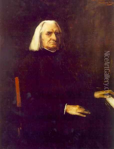 Portrait of Franz Liszt 1886 Oil Painting - Mihaly Munkacsy