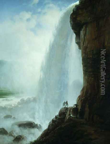 Underneath Niagara Falls Oil Painting - Ferdinand Richardt