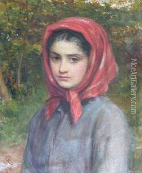 Study Of A Gypsy Oil Painting - Charles Sillem Lidderdale