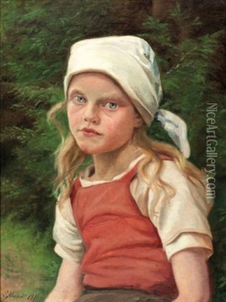 Jeune Fille Au Turban Blanc Oil Painting - Emilie (Caroline E.) Mundt