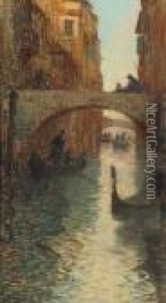 Gondoles A Venise Oil Painting - Fernand Marie Eugene Legout-Gerard