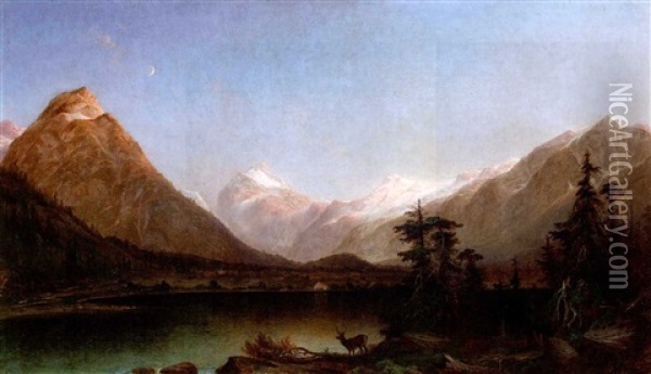 The American Rockies Oil Painting - Albert Bierstadt