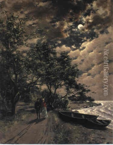 Manskenspromenad Oil Painting - Johan Ericson