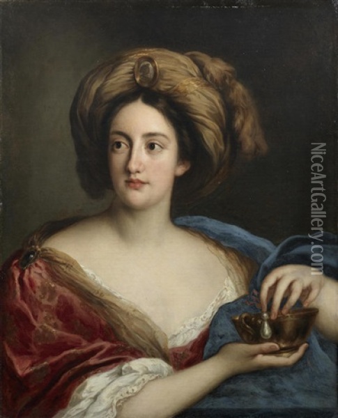 Portrait Of Hortense Mancini, Duchess Of Mazarin, As Cleopatra Oil Painting - Jakob Ferdinand Voet