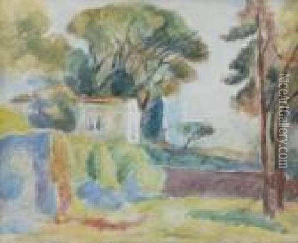 Villa Falgani W Tarquinii Oil Painting - Waclaw Wasowicz