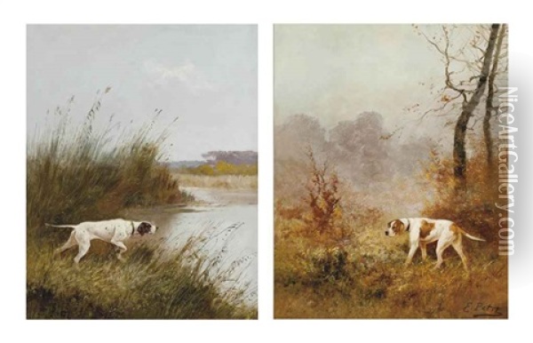 On Point (pair) Oil Painting - Eugene Petit