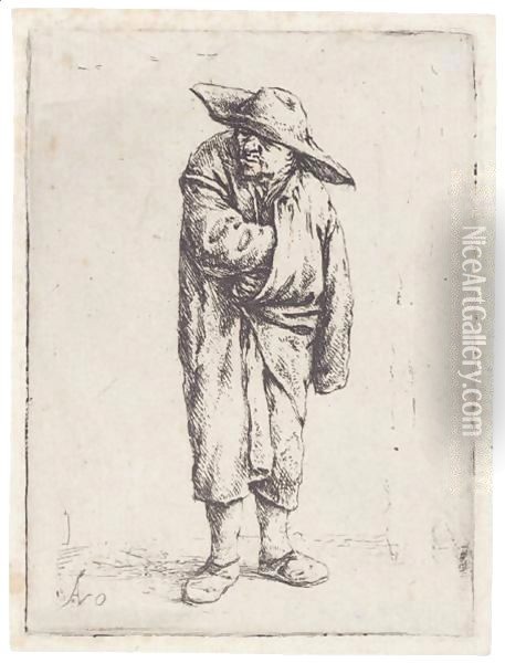 Peasant With His Hand In His Cloak Oil Painting - Adriaen Jansz. Van Ostade