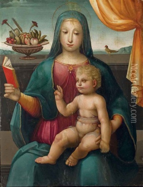 Vierge A L'enfant Oil Painting - Raffaello da Brescia