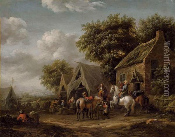 Halte De Cavaliers Oil Painting - Barent Gael