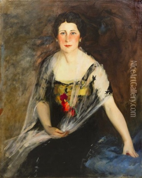 Potrait Of Mrs. Charles Weidemann Oil Painting - Robert Henri