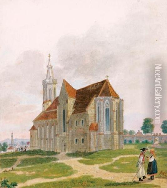 A Soproni Szent Mihaly Templom Oil Painting - Anton Siegl