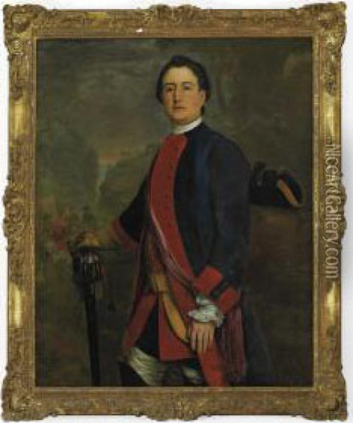 Portrait Of Captain John Long Bateman Oil Painting - Stephen Slaughter