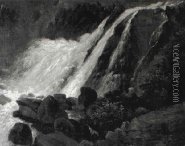 Wasserfall Oil Painting - Gustave Courbet
