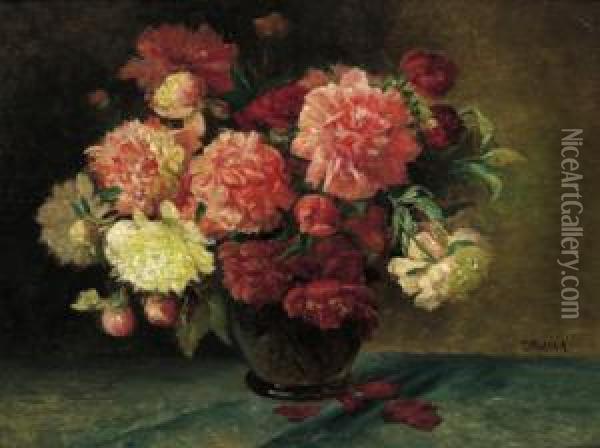 Blumenstraus In Einer Vase Oil Painting - Paul Unbereit