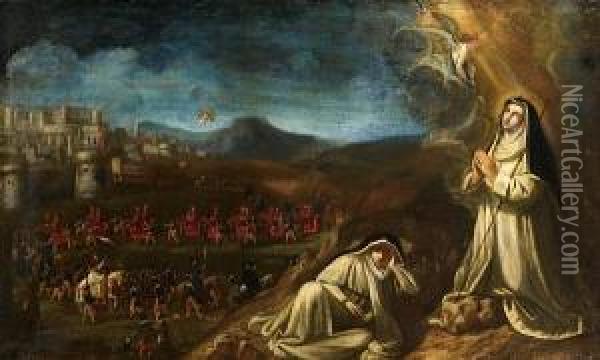Pope Paul Iii And The Cardinals Travelling To The Council Of Trent Oil Painting - Ilario Mercanti Spolverini