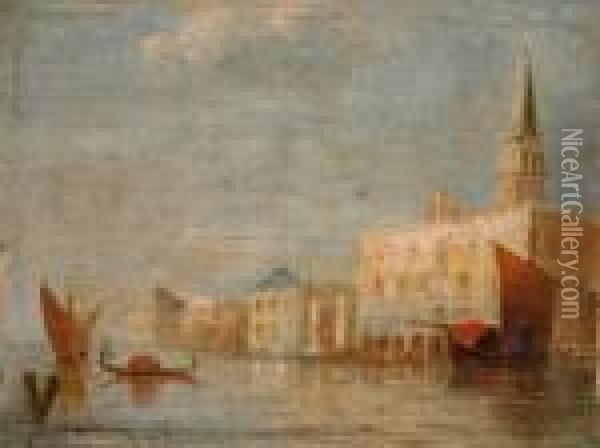 Venice Canal Scene Oil Painting - Henri Duvieux