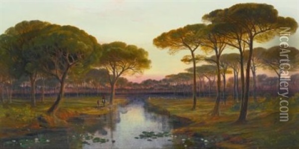 The Pineta, Ravenna Oil Painting - Edward Lear
