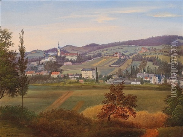 View Of Ober St. Veit And Hacking Oil Painting - Josef Jonas