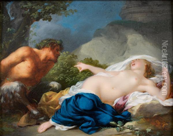 Jupiter Et Antiope Oil Painting - Jean-Baptiste Regnault