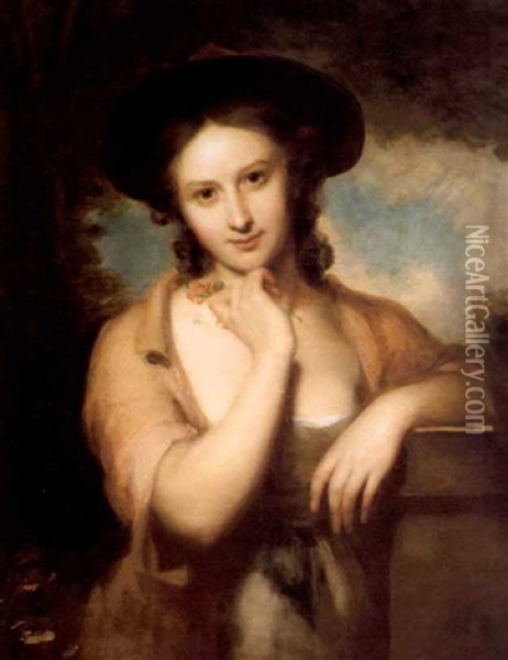 Portrait Of Miss Bradley, The Artist's Daughter Oil Painting - William Bradley