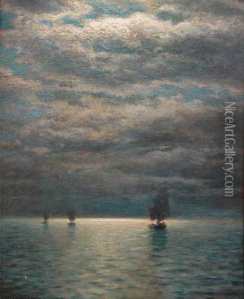 Moonlit Sail Oil Painting - James Gale Tyler