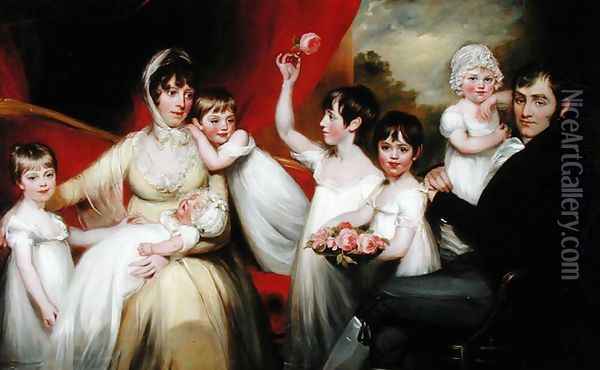 John Lee and his Family, c.1800 Oil Painting - John Russell