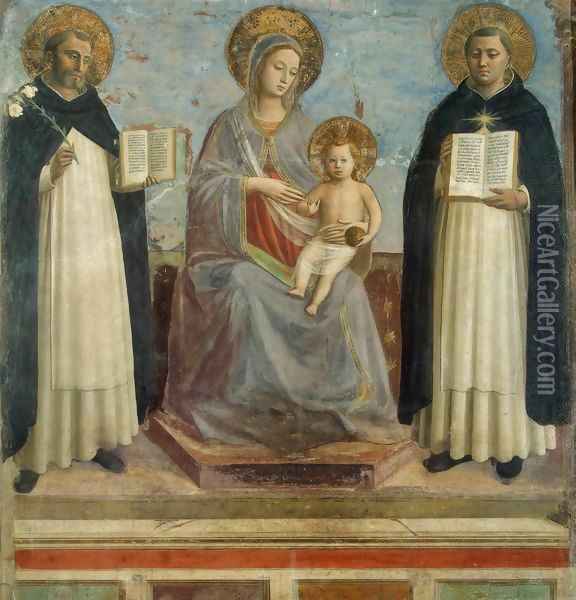 Virgin and Child with Sts Dominic and Thomas Aquinas Oil Painting - Angelico Fra