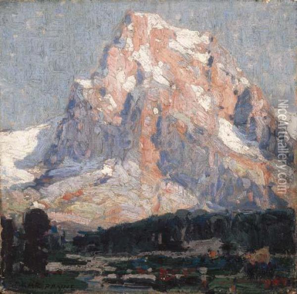 Sunlit Peak Oil Painting - Edgar Alwin Payne