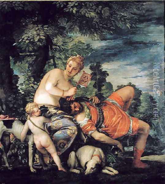 Venus and Adonis, 1580 Oil Painting - Paolo Veronese (Caliari)