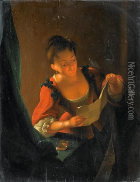 Der Liebesbrief Oil Painting - Johannes Rosierse
