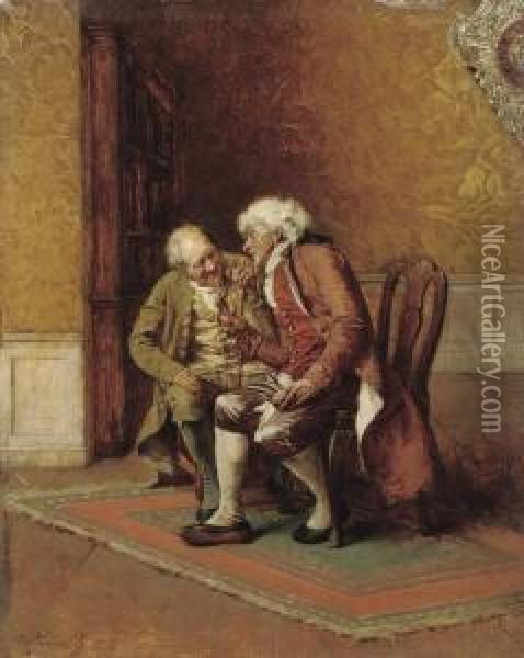Old Friends Oil Painting - Wilhelm Lowith