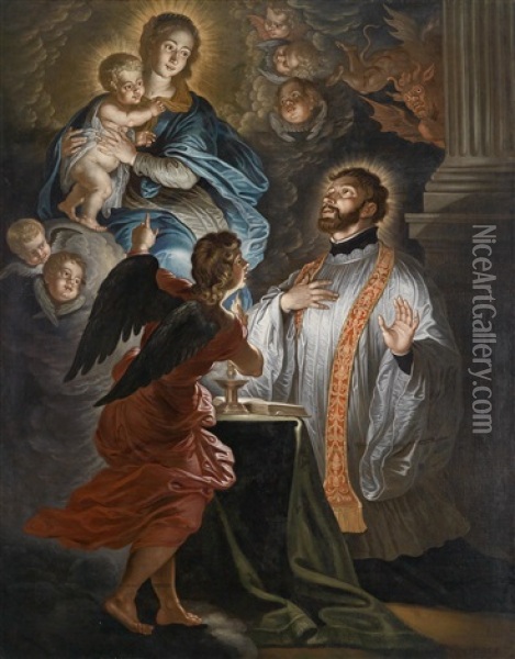 Die Vision Des Heiligen Franz Xaver Oil Painting - Jan Van Den Bergh