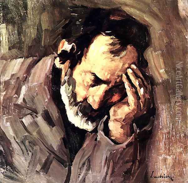 Old Man Nicolae the Fiddler, 1906 Oil Painting - Stefan Luchian
