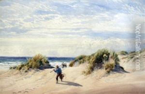 Sandhills, Perranporth, Cornwall Oil Painting - John Mogford