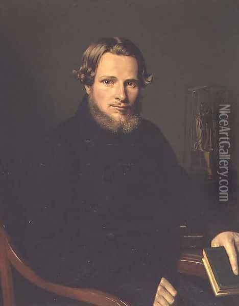Portrait of Pyotr Vasilievich Filatov, c.1840 Oil Painting - Anonymous Artist
