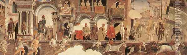 Allegory of April (detail 1) 1476-84 Oil Painting - Francesco Del Cossa