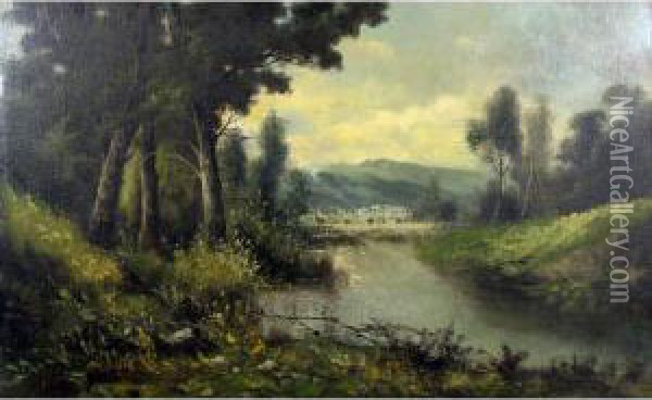 Paesaggio Fluviale Oil Painting - Francesco Capuano