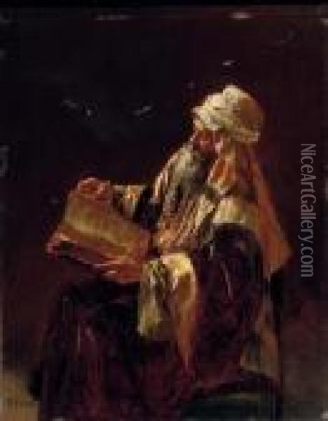 The Scholar Oil Painting - Rudolph Ernst