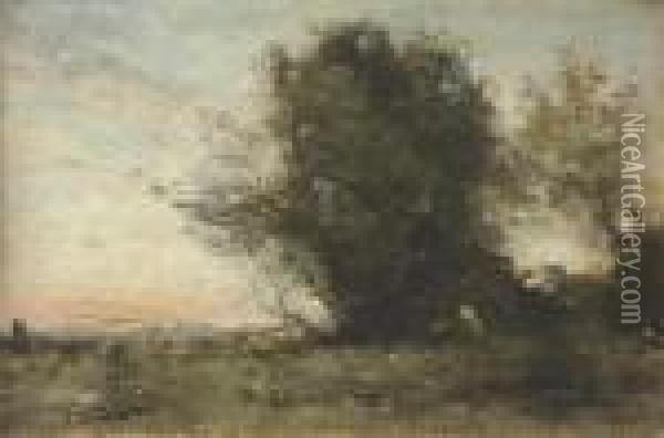 Fraicheurs Du Soir Oil Painting - Jean-Baptiste-Camille Corot