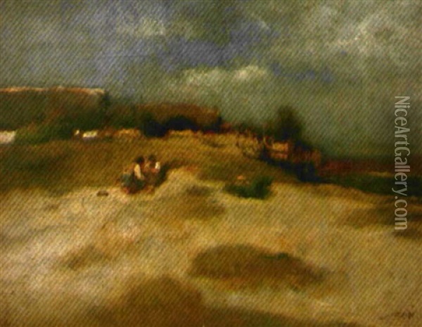 Enfants Dans Les Dunes Oil Painting - Auguste Boulard Jr.