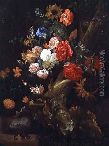 Still Life with Flowers Oil Painting - Ernst Stuven