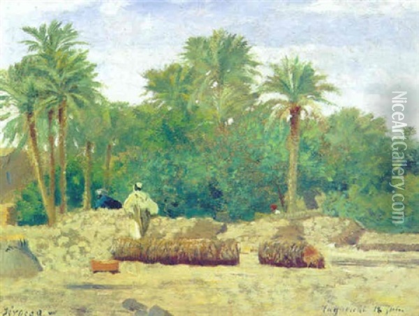 Dans L'oasis De Laghouat Oil Painting - Eugene Fromentin